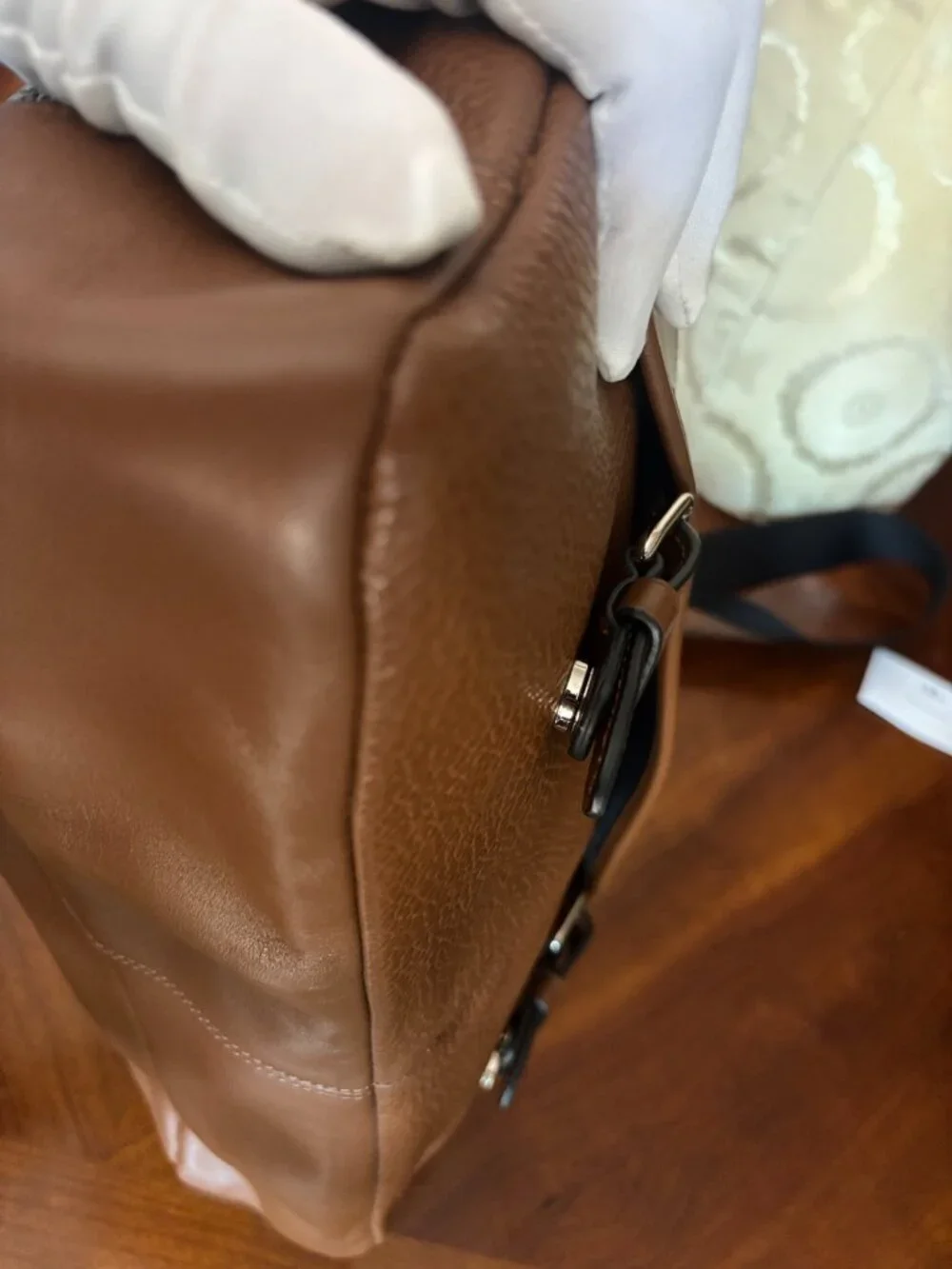 COACH Henry Messenger Bag Pebble Leather Dark Saddle Brown Laptop Crossbody Mint